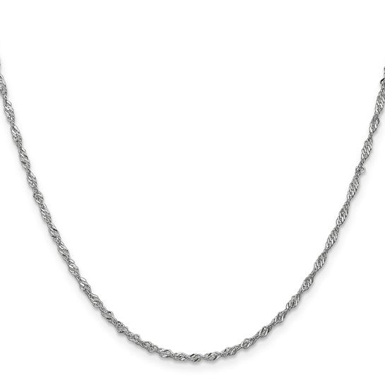 14k White Gold Singapore Chain - 1.70 mm