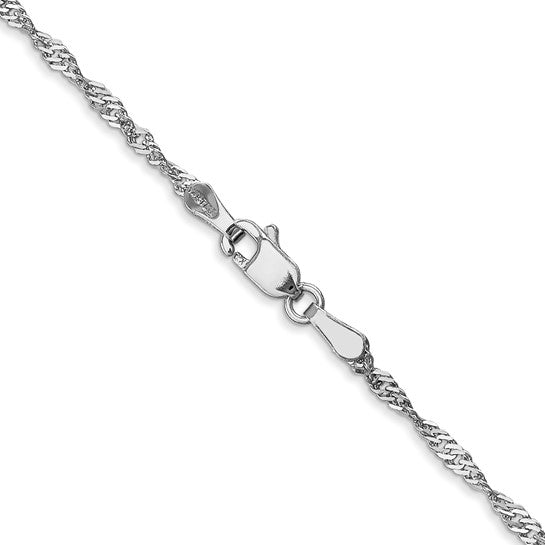 14k White Gold Singapore Chain - 1.70 mm