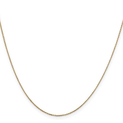 14k Yellow Gold Diamond-Cut Round Open Cable Link Chain - 0.60 mm