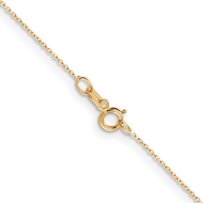 14k Yellow Gold Diamond-Cut Round Open Cable Link Chain - 0.60 mm