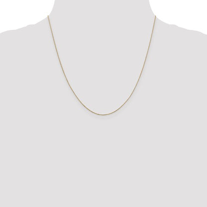 14k Yellow Gold Diamond-Cut Round Open Cable Link Chain - 0.60 mm