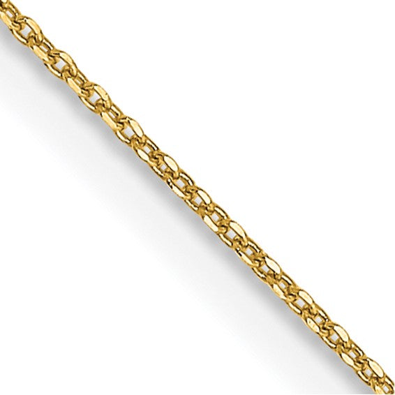 14k Yellow Gold Diamond-Cut Round Open Cable Link Chain - 0.60 mm