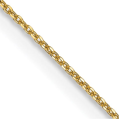 14k Yellow Gold Diamond-Cut Round Open Cable Link Chain - 0.60 mm