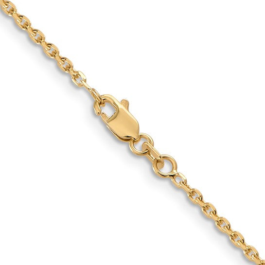 14k Diamond-Cut Cable Link Chain - 1.65 mm