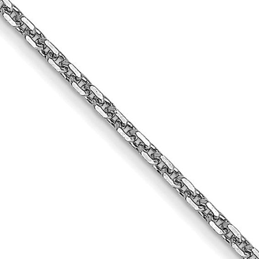 14k White Diamond-Cut Cable Link Chain 0.95 mm