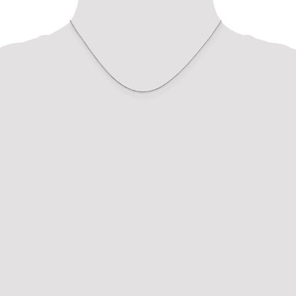 14k White Gold Diamond-Cut Round Open Cable Link Chain - 0.60 mm