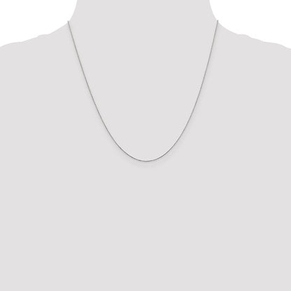 14k White Gold Diamond-Cut Round Open Cable Link Chain - 0.60 mm