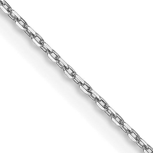 14k White Diamond-Cut Cable Link Chain 0.80 mm