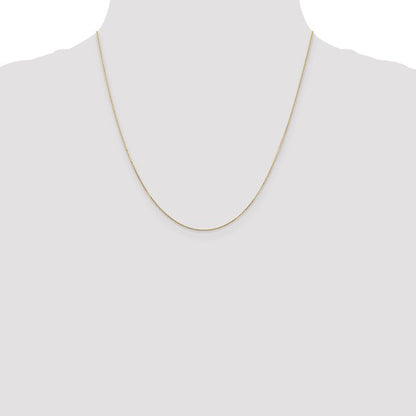 14k Yellow Gold D/C Round Open Cable Link Chain - 0.80 mm