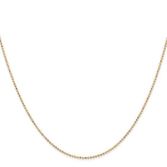 14k Diamond-Cut Bead Link Chain - 1.20 mm