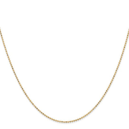 14k Diamond-Cut Bead Link Chain - 1.20 mm