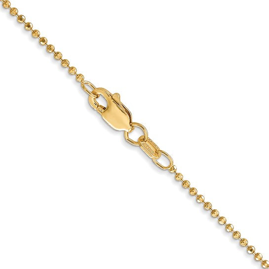 14k Diamond-Cut Bead Link Chain - 1.20 mm