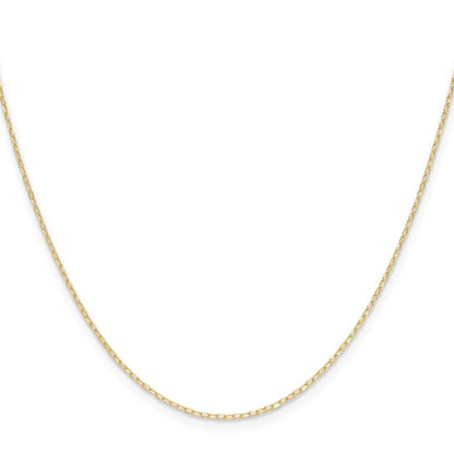 14k Yellow Gold Diamond-Cut Forzantine Cable Link Chain - 0.80 mm