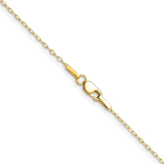 14k Yellow Gold Diamond-Cut Forzantine Cable Link Chain - 0.80 mm