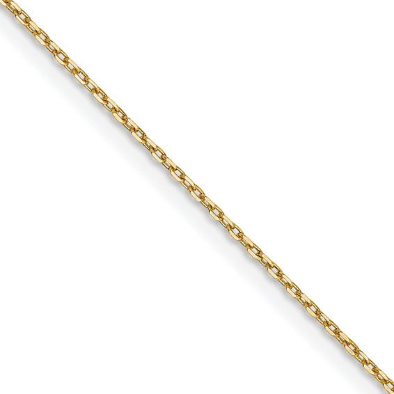 14k Yellow Gold Diamond-Cut Forzantine Cable Link Chain - 0.80 mm
