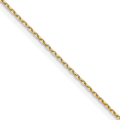 14k Yellow Gold Diamond-Cut Forzantine Cable Link Chain - 0.80 mm