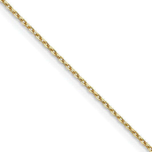 14k Yellow Gold Diamond-Cut Forzantine Cable Link Chain - 0.80 mm