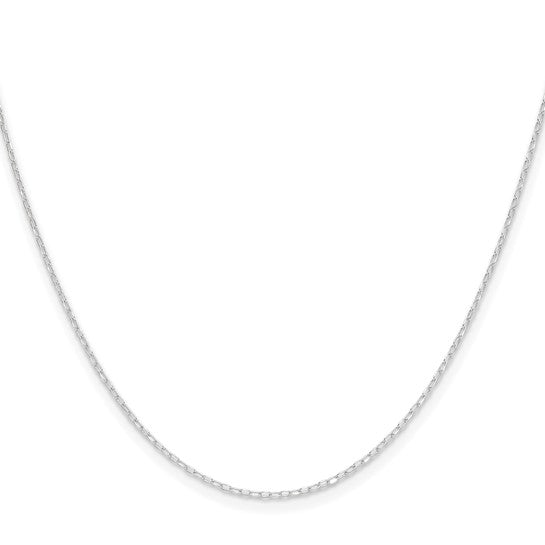 14k White Gold Diamond-Cut Forzantine Cable Link Chain - 0.80 mm