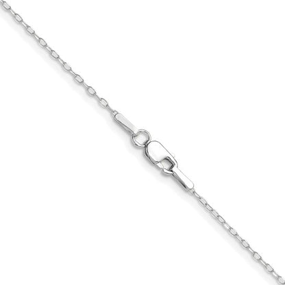 14k White Gold Diamond-Cut Forzantine Cable Link Chain - 0.80 mm