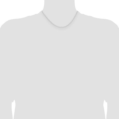 14k White Gold Diamond-Cut Forzantine Cable Link Chain - 0.80 mm