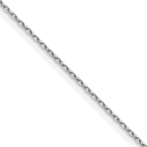 14k White Gold Diamond-Cut Forzantine Cable Link Chain - 0.80 mm
