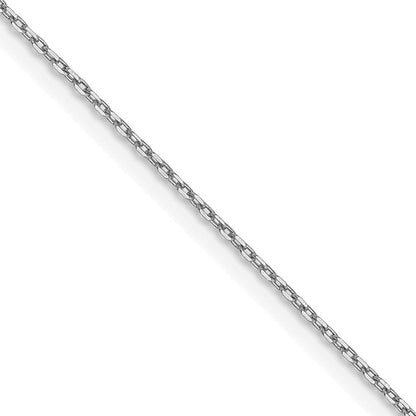 14k White Gold Diamond-Cut Forzantine Cable Link Chain - 0.80 mm
