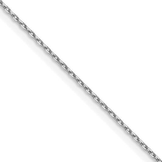 14k White Gold Diamond-Cut Forzantine Cable Link Chain - 0.80 mm