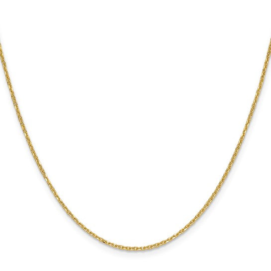 14k Yellow Gold Diamond-Cut Forzantine Cable Link Chain - 1.40 mm