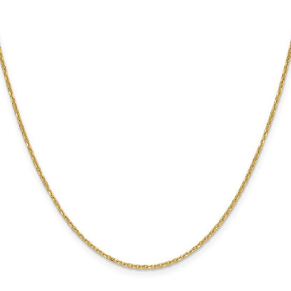 14k Yellow Gold Diamond-Cut Forzantine Cable Link Chain - 1.40 mm