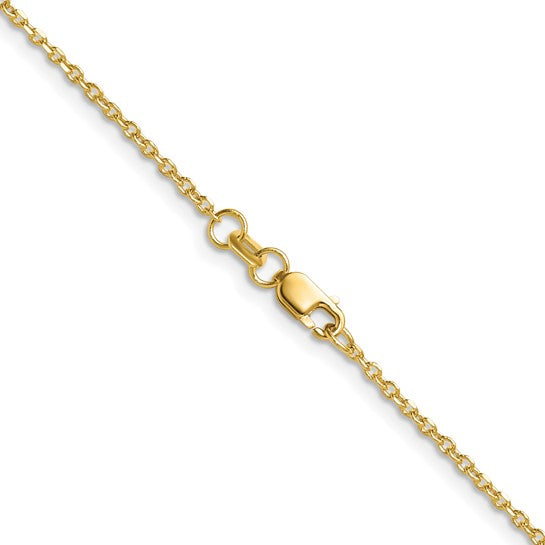 14k Yellow Gold Diamond-Cut Forzantine Cable Link Chain - 1.40 mm