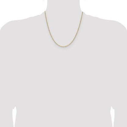 14k Yellow Gold Diamond-Cut Forzantine Cable Link Chain - 1.40 mm