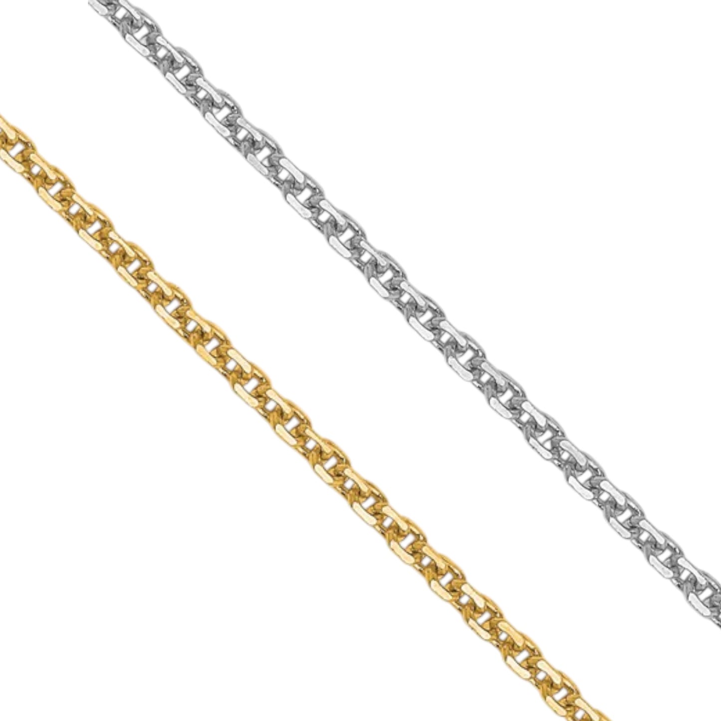 14k Yellow Gold Diamond-Cut Forzantine Cable Link Chain - 1.40 mm
