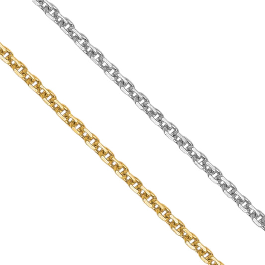 14k Yellow Gold Diamond-Cut Forzantine Cable Link Chain - 1.40 mm