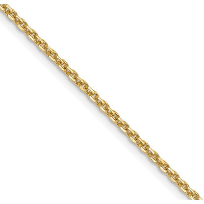 14k Yellow Gold Diamond-Cut Forzantine Cable Link Chain - 1.40 mm