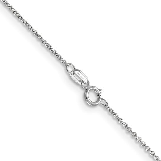 14k White Diamond-Cut Cable Link Chain 0.95 mm