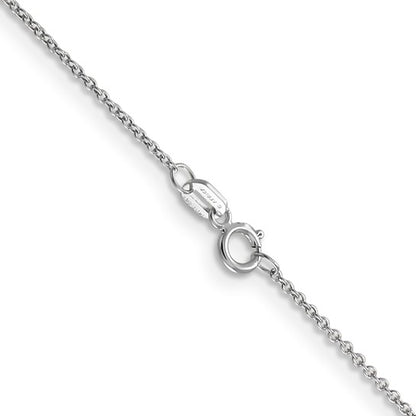 14k White Diamond-Cut Cable Link Chain 0.95 mm