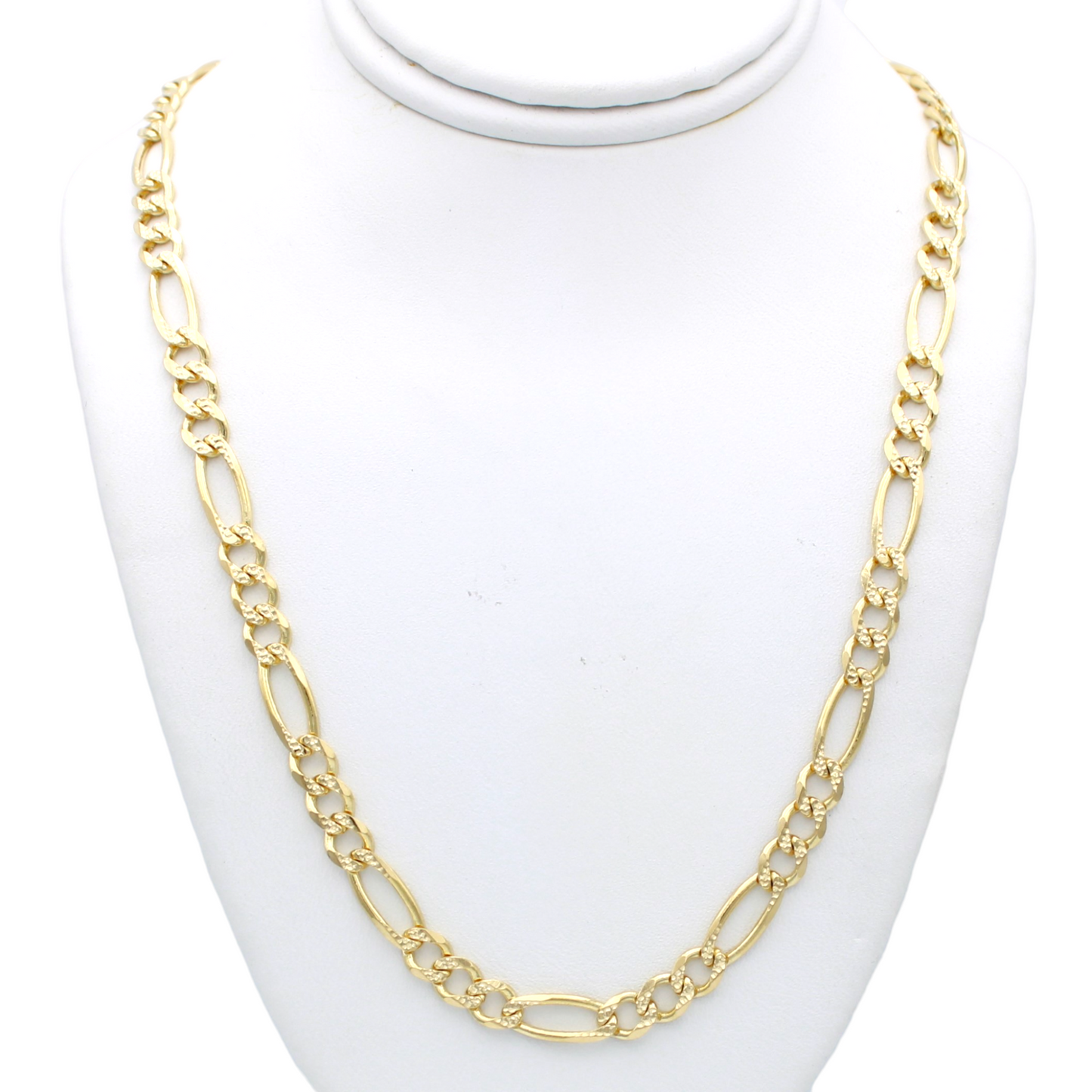 14k Pave Figaro Link Chain - 4.90 mm