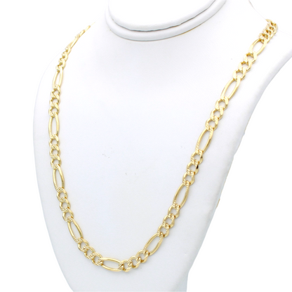 14k Pave Figaro Link Chain - 4.90 mm