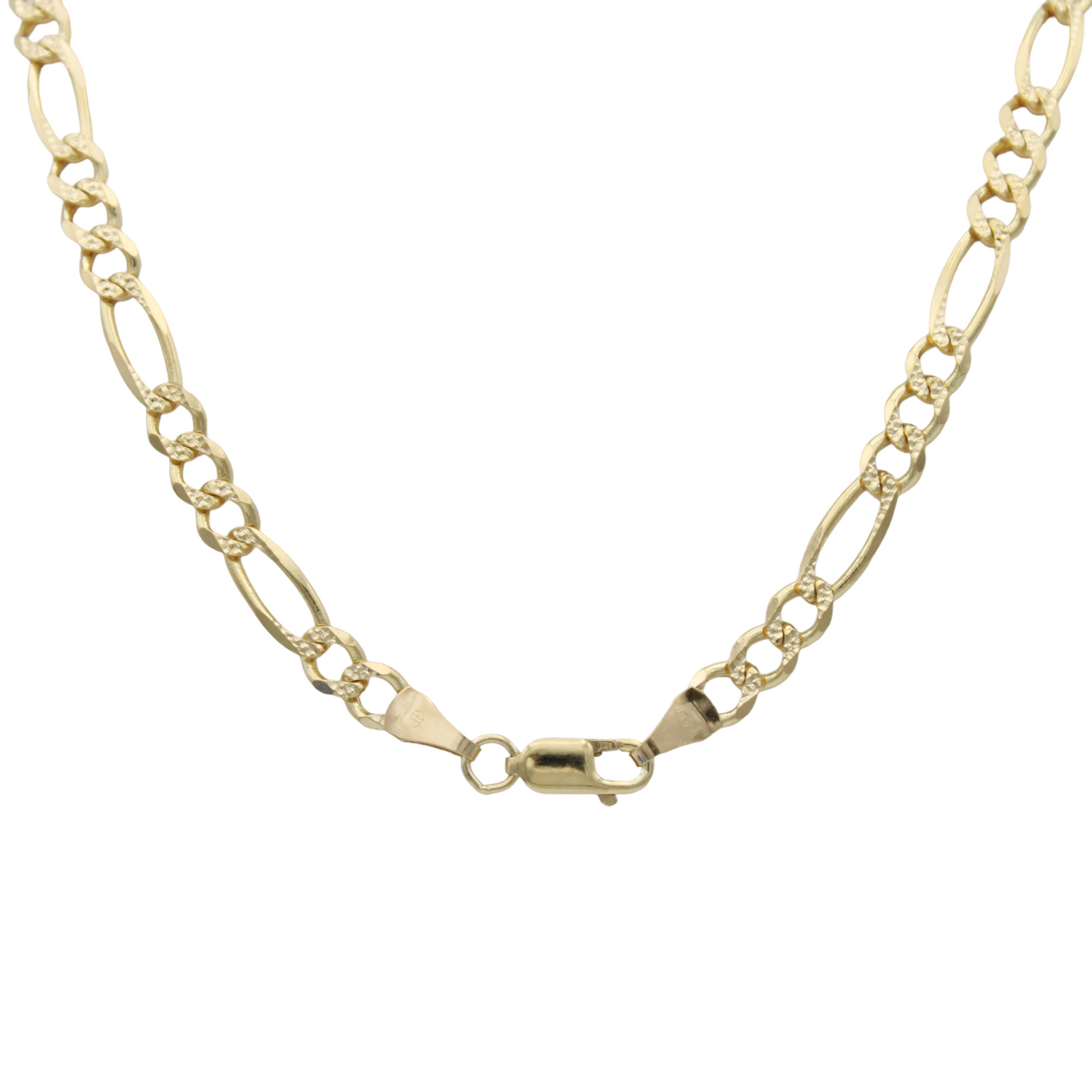 14k Pave Figaro Link Chain - 4.90 mm