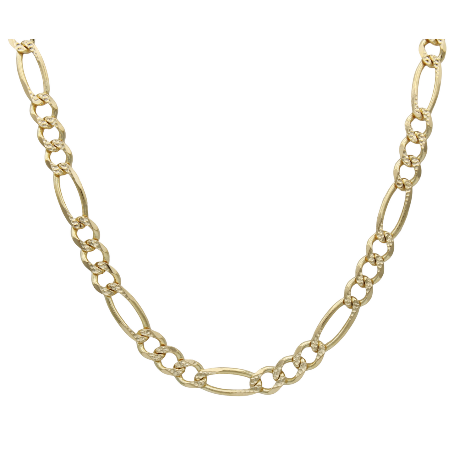 14k Pave Figaro Link Chain - 4.90 mm