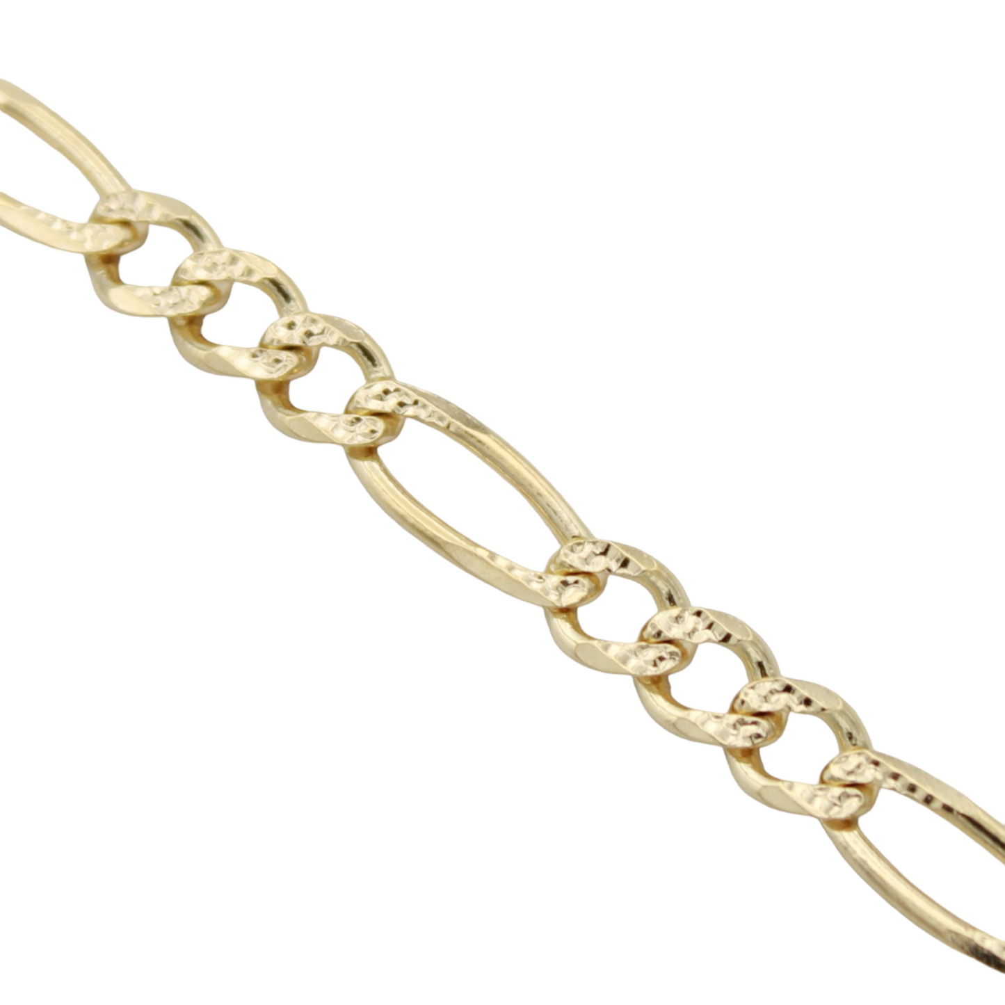 14k Pave Figaro Link Chain - 4.90 mm