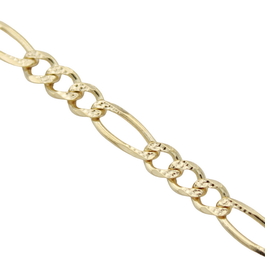 14k Pave Figaro Link Chain - 4.90 mm