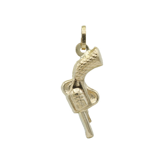 14k Yellow Gold Revolver Pistol Charm