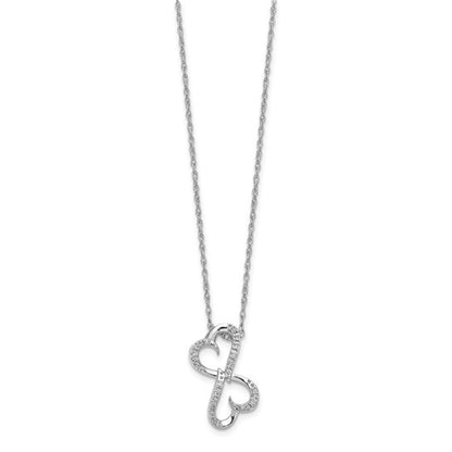 14k White Gold Diamond Heart Necklace