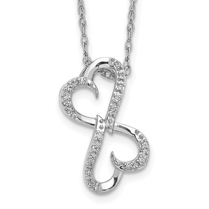 14k White Gold Diamond Heart Necklace