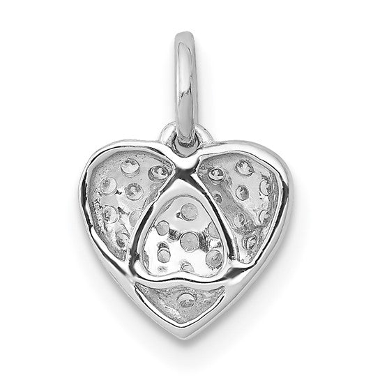 14k White Gold Tiny Diamond Heart Charm - 0.18 ct. TDW