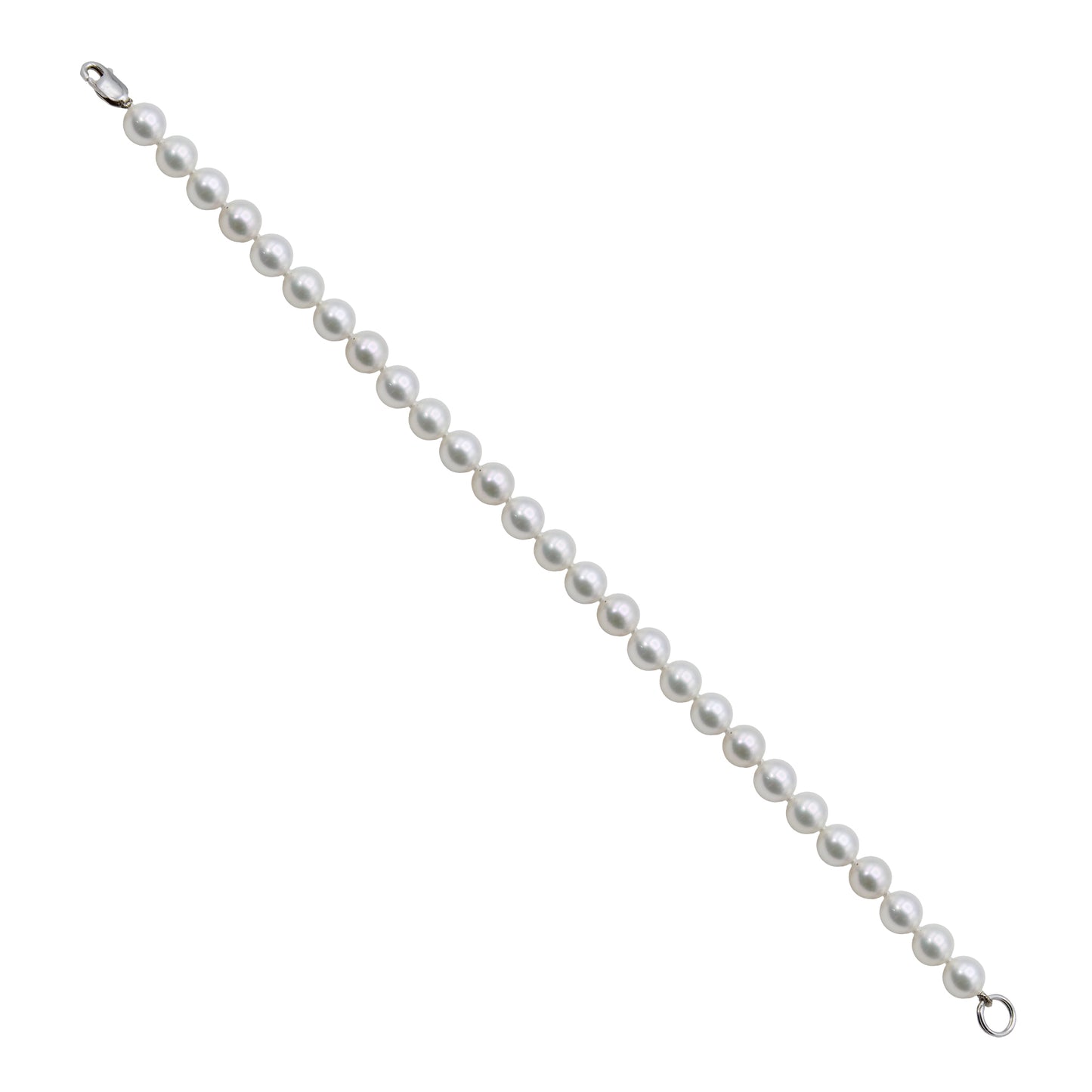 14k White Gold Cultured Pearl Bracelet