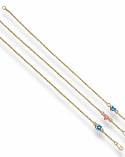 14k Stackable Enameled Charm Bracelets - Only 3 Left in Stock