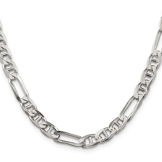 Sterling Silver Figaro-Anchor Link Chains 6.50 mm