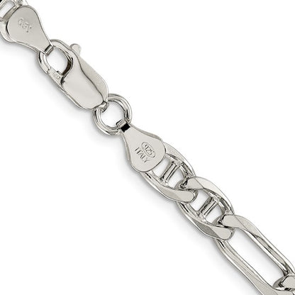 Sterling Silver Figaro-Anchor Link Chains 6.50 mm